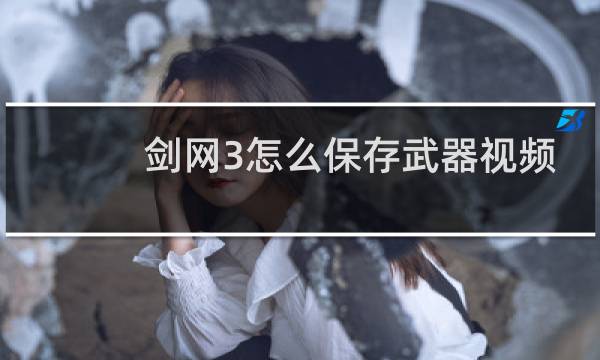 剑网3怎么保存武器视频