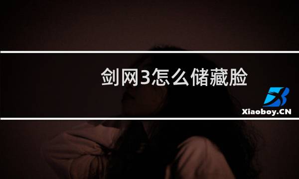 剑网3怎么储藏脸