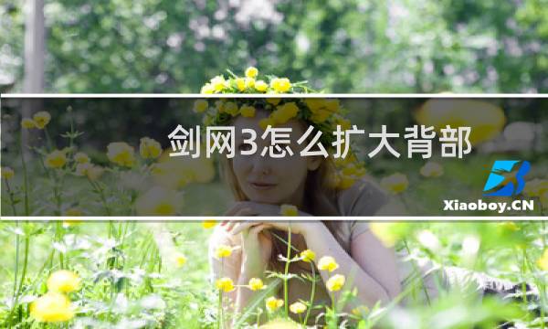 剑网3怎么扩大背部