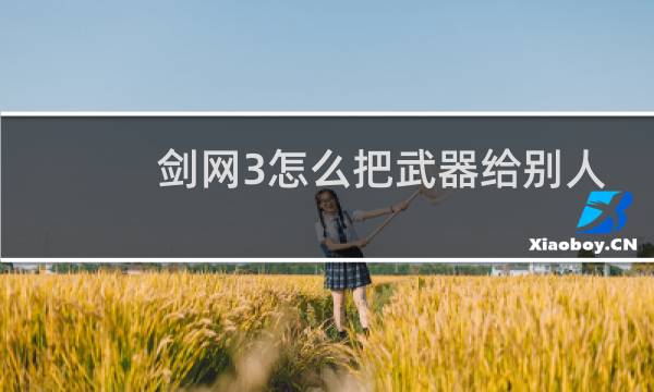 剑网3怎么把武器给别人