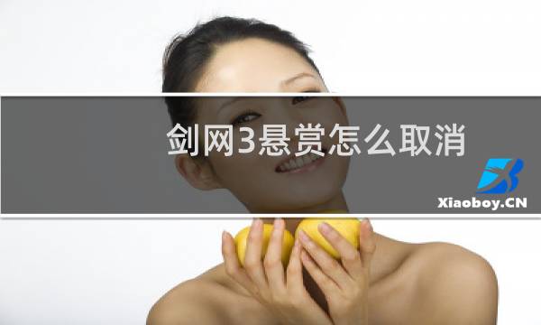 剑网3悬赏怎么取消