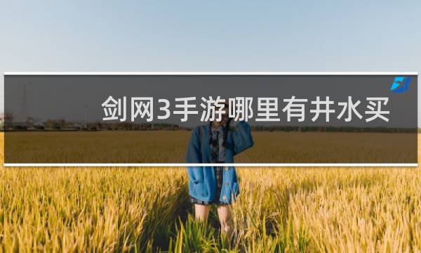 剑网3手游哪里有井水买