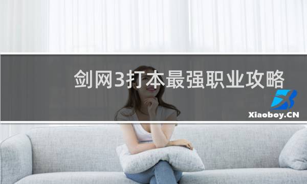 剑网3打本最强职业攻略