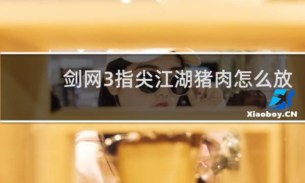 剑网3指尖江湖猪肉怎么放