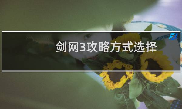 剑网3攻略方式选择