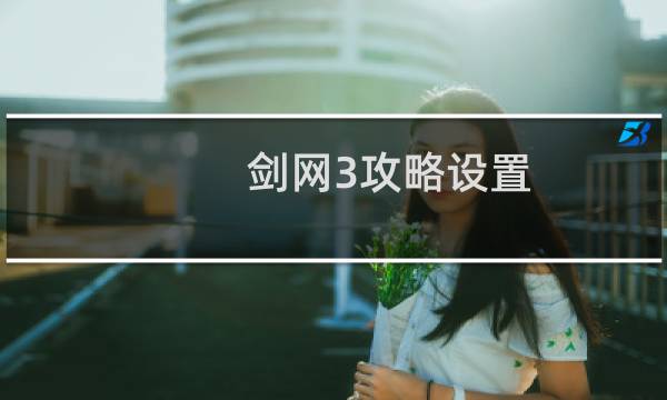 剑网3攻略设置