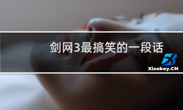 剑网3最搞笑的一段话