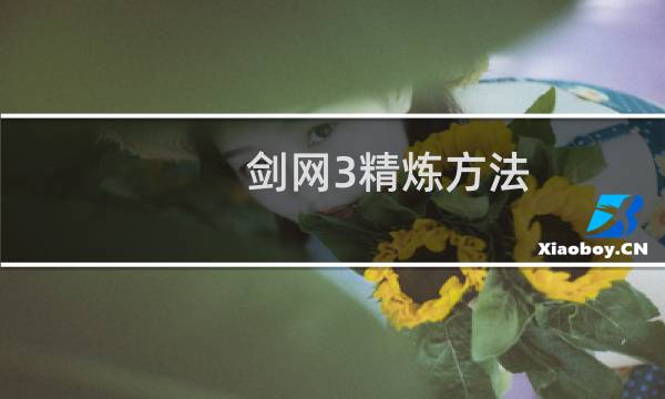 剑网3精炼方法