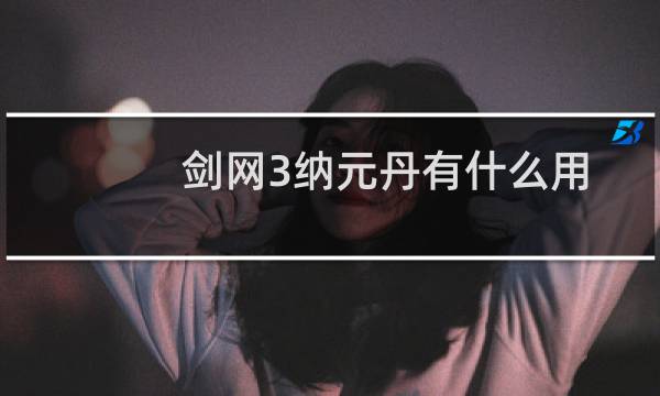 剑网3纳元丹有什么用