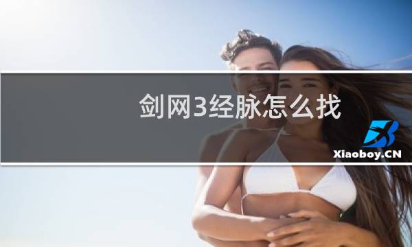 剑网3经脉怎么找