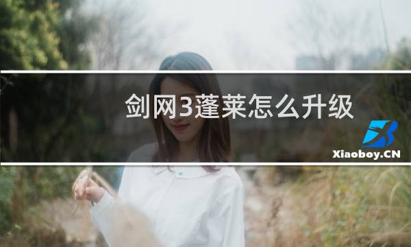 剑网3蓬莱怎么升级
