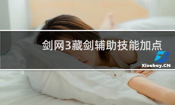 剑网3藏剑辅助技能加点