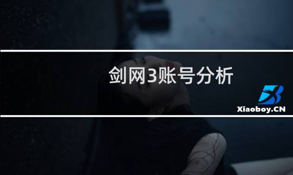 剑网3账号分析