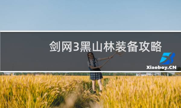 剑网3黑山林装备攻略