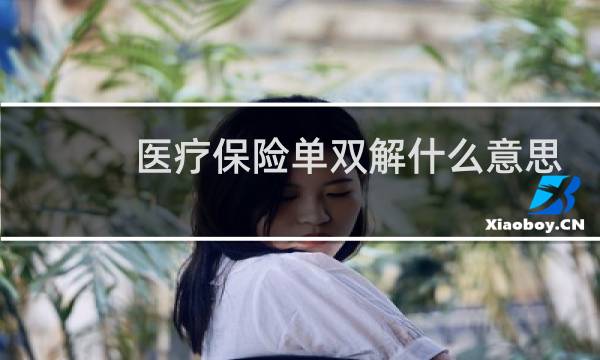医疗保险单双解什么意思