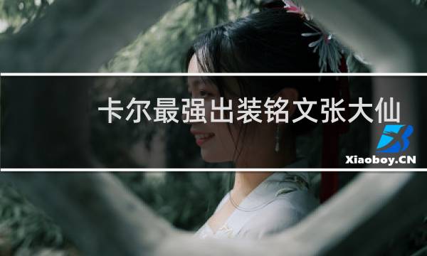 卡尔最强出装铭文张大仙