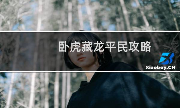 卧虎藏龙平民攻略
