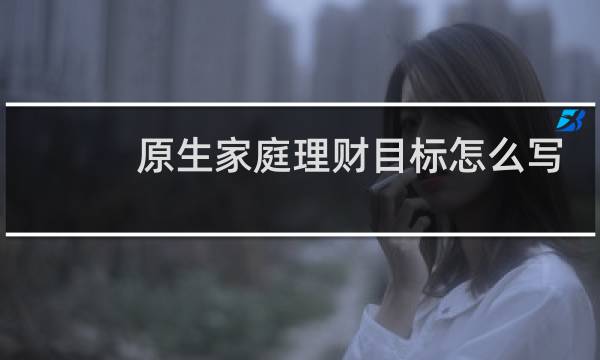 原生家庭理财目标怎么写