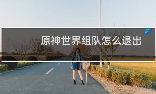 原神世界组队怎么退出