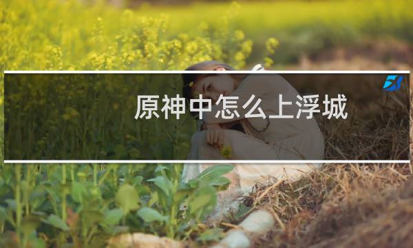 原神中怎么上浮城