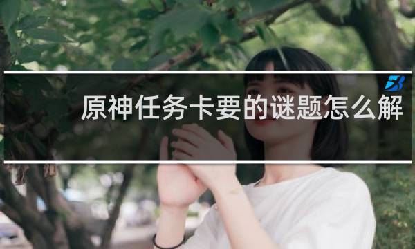 原神任务卡要的谜题怎么解