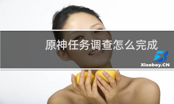 原神任务调查怎么完成