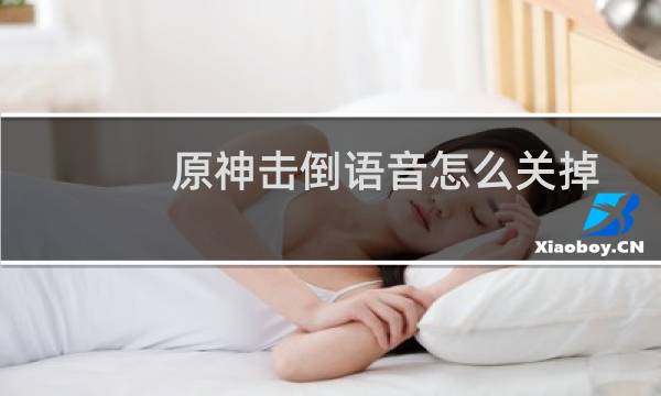 原神击倒语音怎么关掉