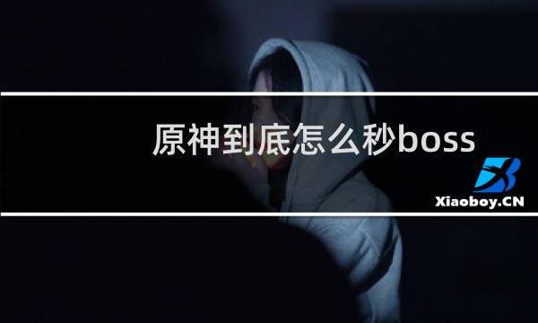 原神到底怎么秒boss