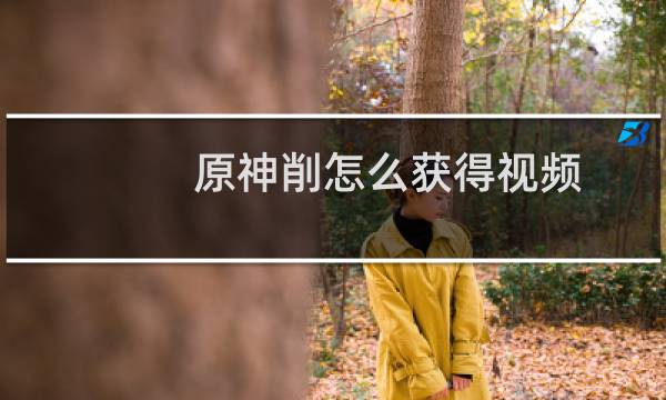 原神削怎么获得视频