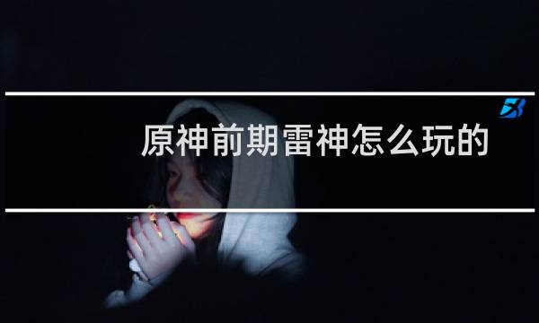 原神前期雷神怎么玩的