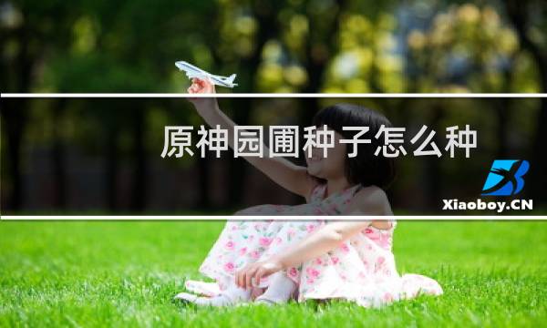 原神园圃种子怎么种