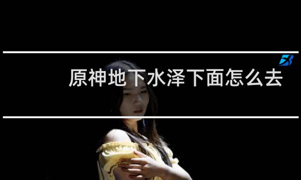 原神地下水泽下面怎么去