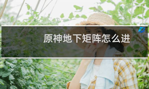 原神地下矩阵怎么进