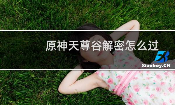 原神天尊谷解密怎么过