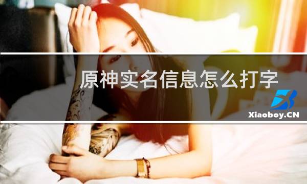 原神实名信息怎么打字