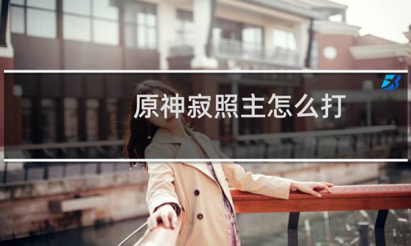 原神寂照主怎么打