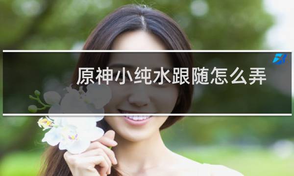 原神小纯水跟随怎么弄