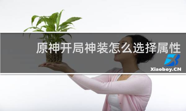 原神开局神装怎么选择属性