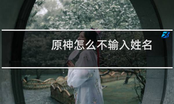 原神怎么不输入姓名