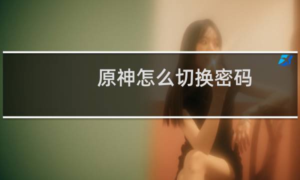原神怎么切换密码