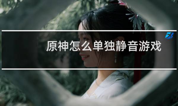 原神怎么单独静音游戏