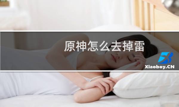 原神怎么去掉雷