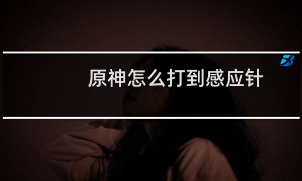 原神怎么打到感应针