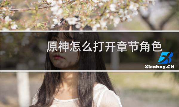 原神怎么打开章节角色