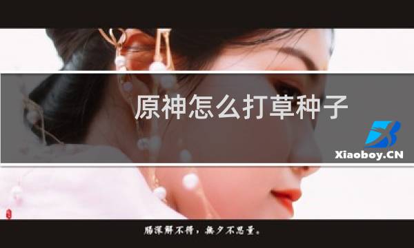 原神怎么打草种子