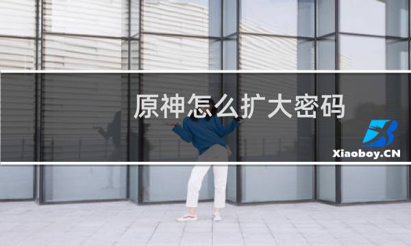 原神怎么扩大密码