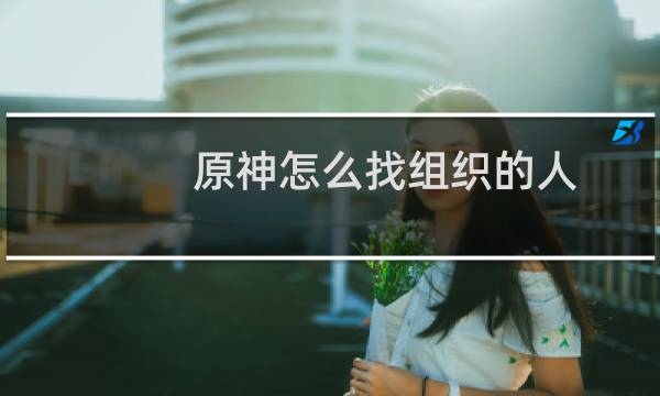 原神怎么找组织的人
