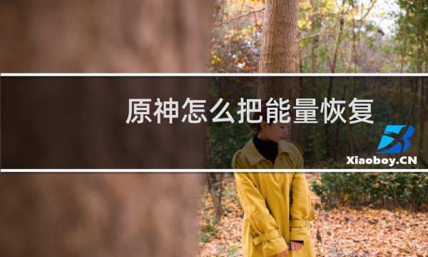 原神怎么把能量恢复