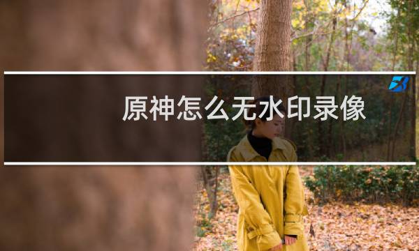 原神怎么无水印录像
