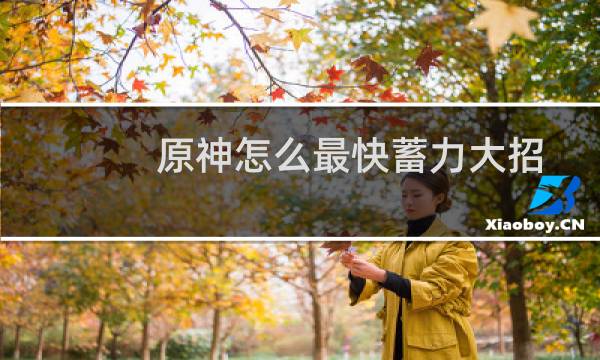 原神怎么最快蓄力大招